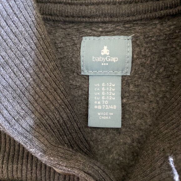 Gap Gray Sweatshirt Romper Boys' 6-12 Months - Picture 3 of 10